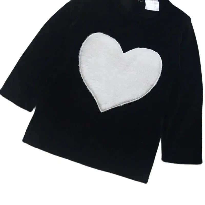 Children Clothes 2Pcs Set Velour Kids Clothes Baby Boy Clothes Girls Clothes round Neck Long Pants Heart Star Children Set 2-5T