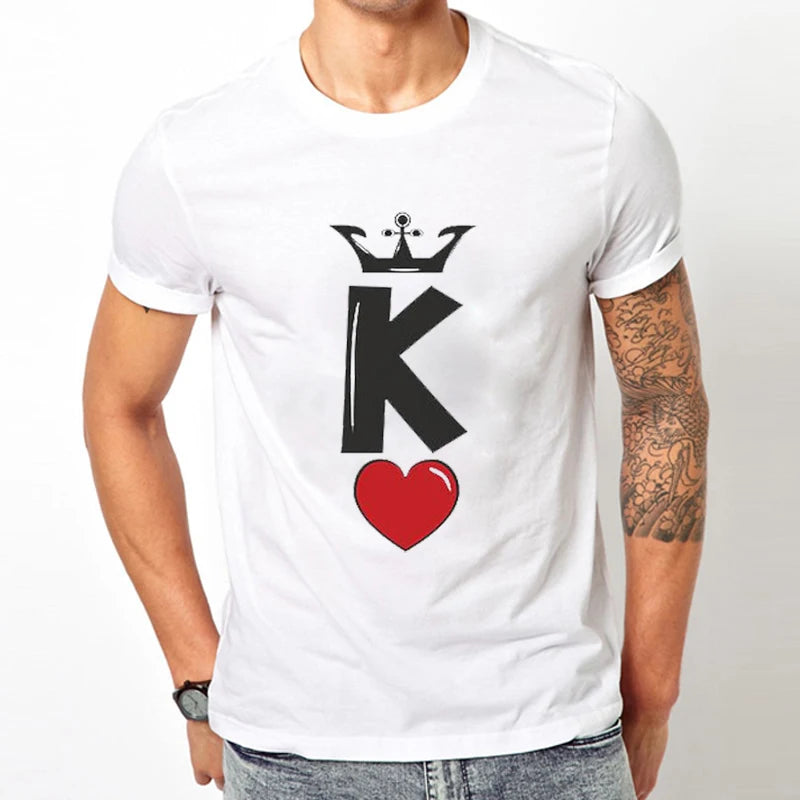 Short Sleeve Women 2024 New Summer Top White T Shirts Chic Couple Clothes Harajuku Women Men Matching Soulmate Basic T-Shirts