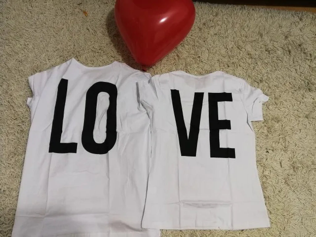 Tee Shirt Women Men T Shirt Cotton LO VE Red Basic High Quality T-Shirts Female Casual Tops Short Sleeve O Neck Femme 2024