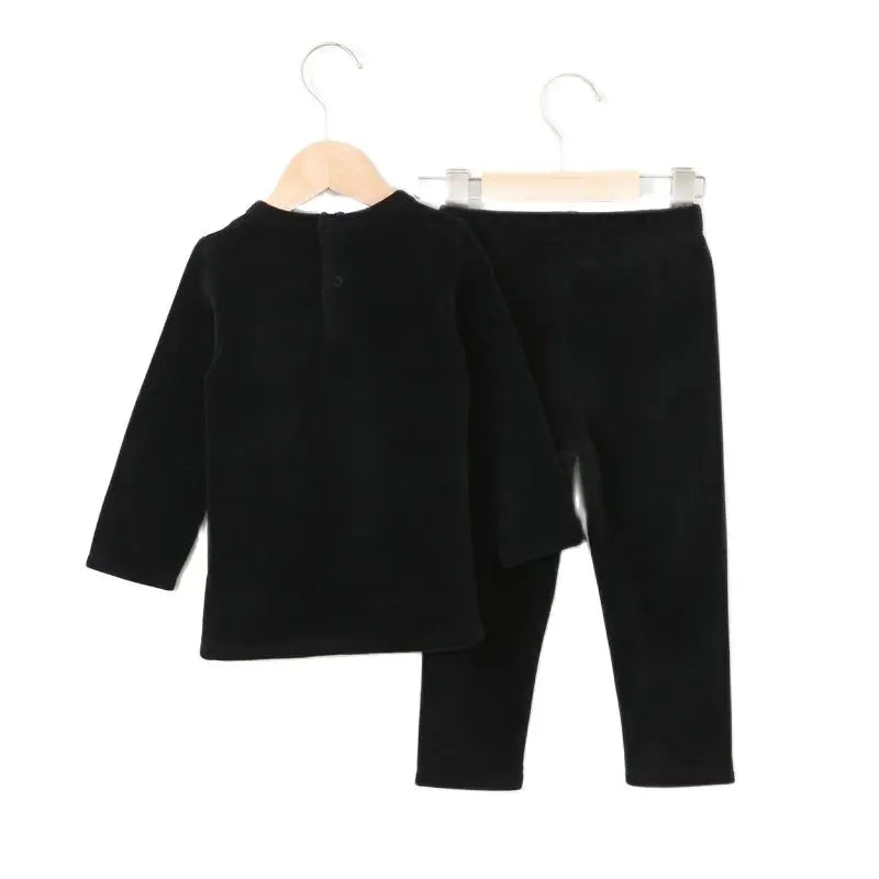 Children Clothes 2Pcs Set Velour Kids Clothes Baby Boy Clothes Girls Clothes round Neck Long Pants Heart Star Children Set 2-5T