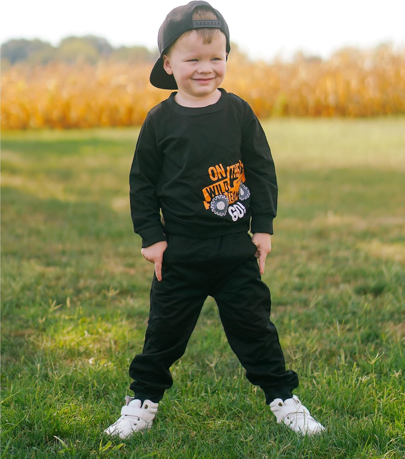 Toddler Little Boy Dinosaur Clothes Long Sleeve Tops Sweatsuit Pants Fall Winter Outfit Set
