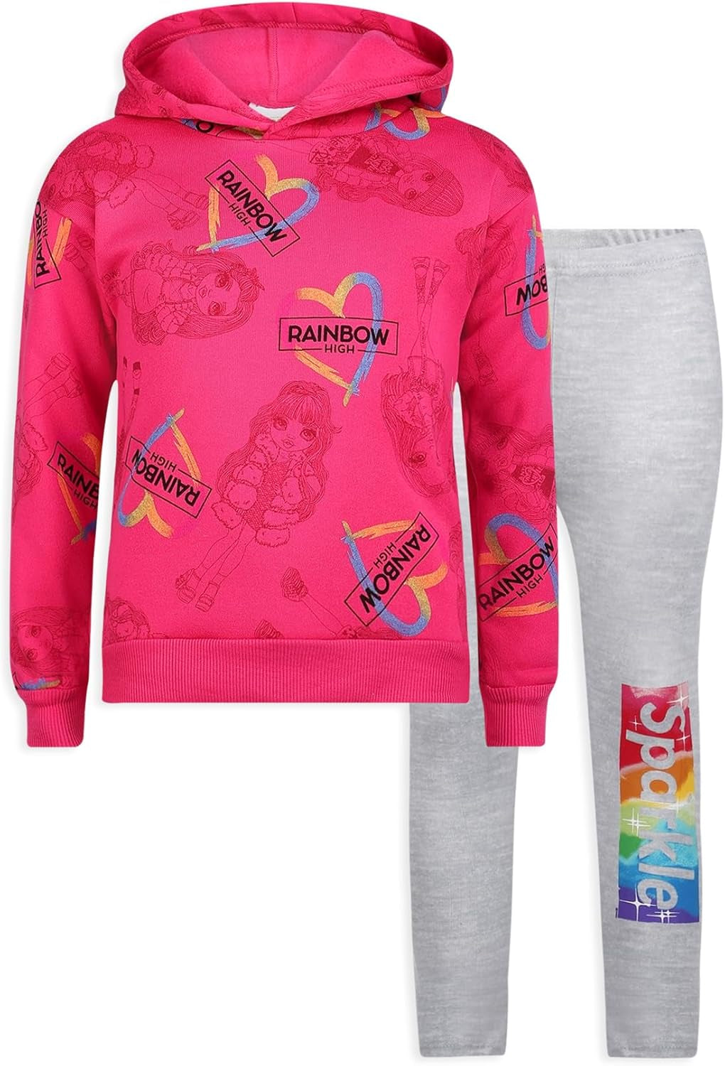 Series Sparkle Girls Hooded Sweatshirt and Legging Set for Little Kids to Big Kids MGA Entertainment – Pink