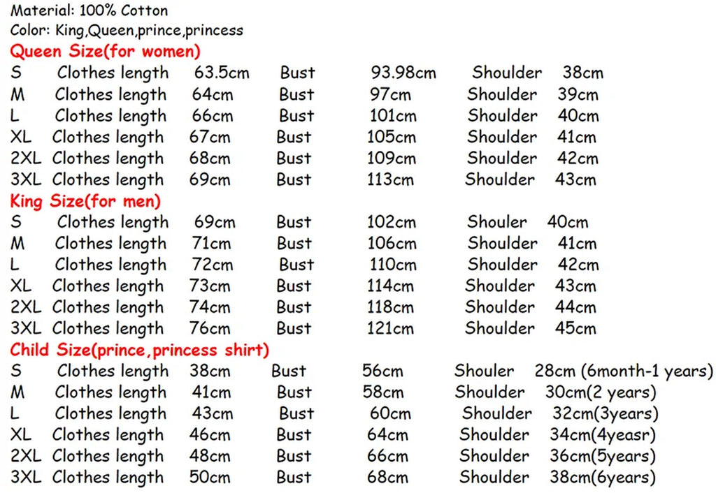 2024 NEW Funny KING QUEEN Letter Printed Black Tshirts  Summer Casual Cotton Short Sleeve Tees Tops Brand Loose Couple Tops